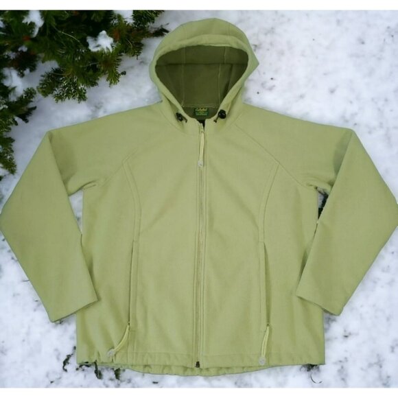 Cabela's Thick Lined Fleece Hooded Jacket Heavyweight Green Full Zip Women's L - Picture 1 of 8